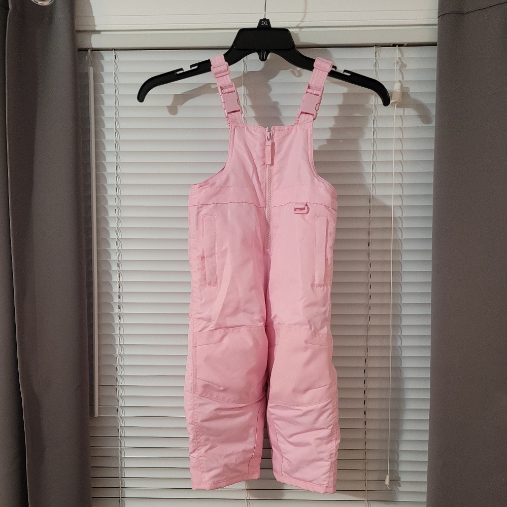 Toddler girls pink snow bib